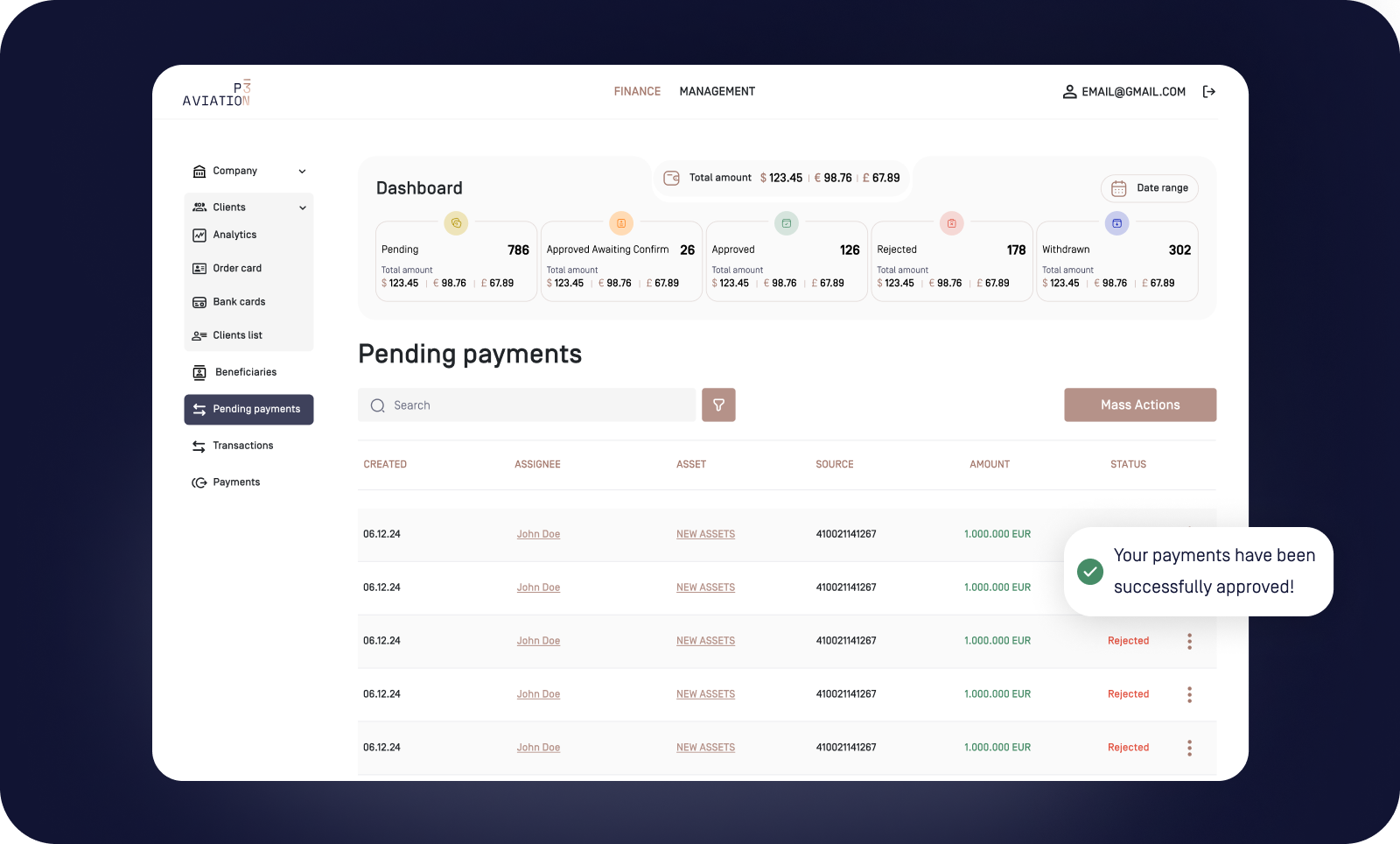 Transactions List